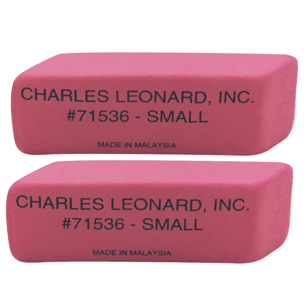 Charles Leonard Small Natural Rubber Pink Wedge Eraser, PK72 71536
